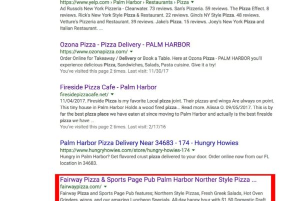 Google pizza places near me