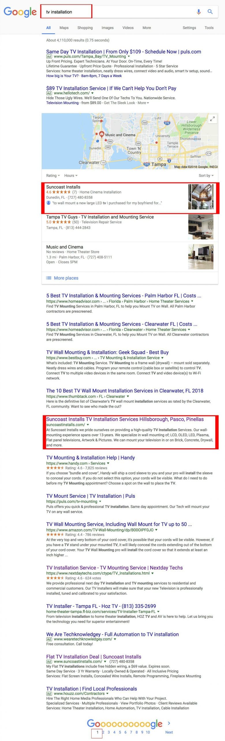 Google rank tv installation