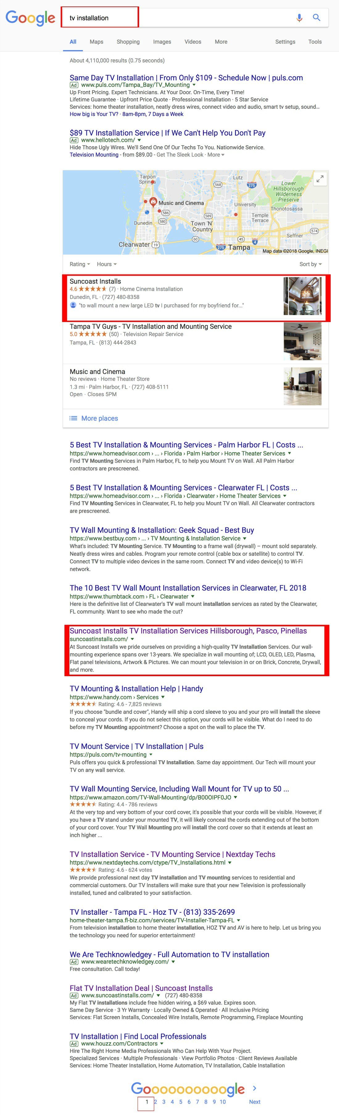 Google rank tv installation